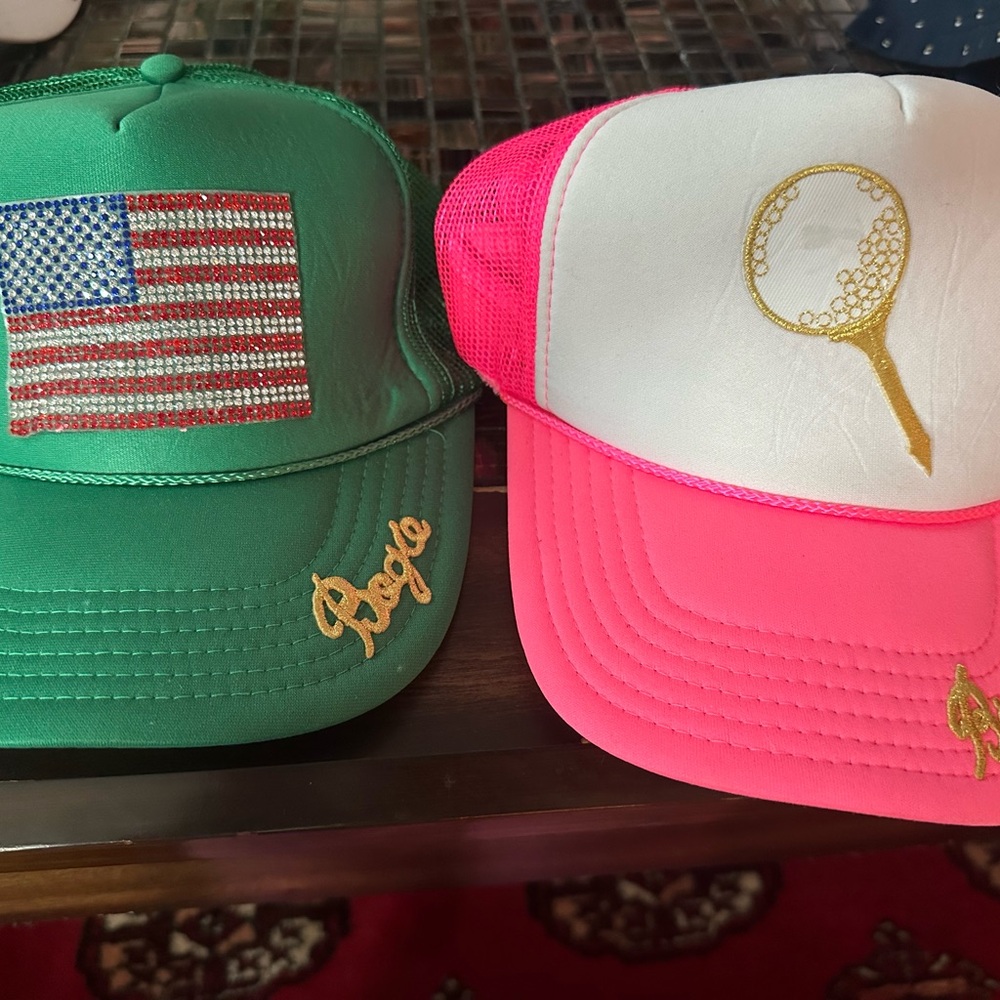 Judith March Green and Pink Trucker Hats